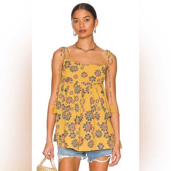 Free People Tops - NWT Free People Indigo Molly Tunic, Gilded Combo, Size M